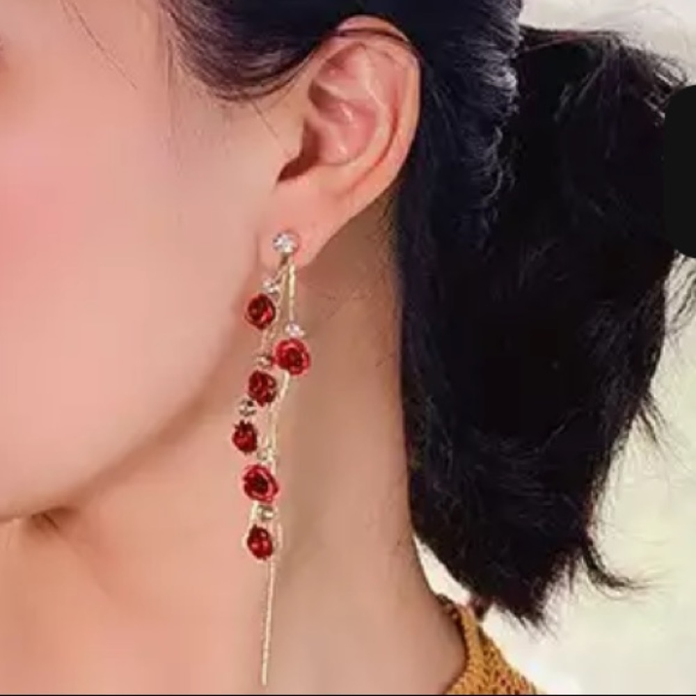 Roses Drop Earrings - Picture 2 of 5